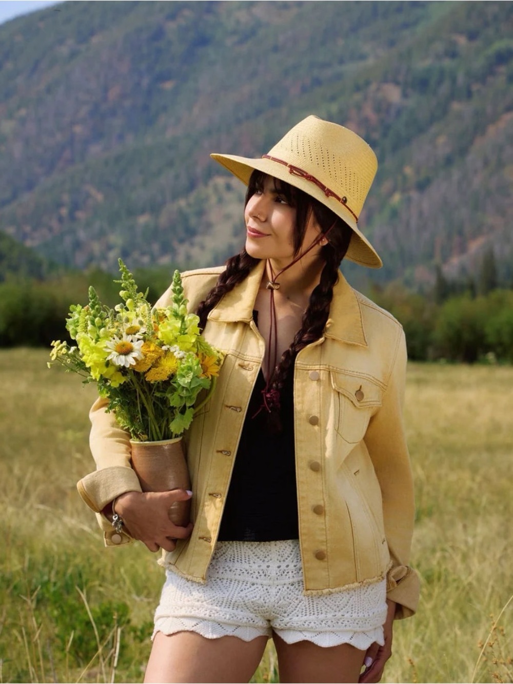 Susan Carrol Millinery straw hat “Polly” - leather strap USA Retail $275